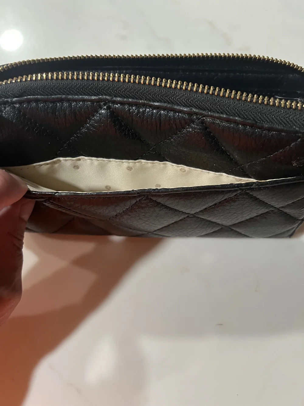 Kate Spade Black Quilted Leather Wristlet